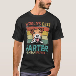 Retro Best Dad Ever Cool Jack Russell Terrier Dog  T-Shirt