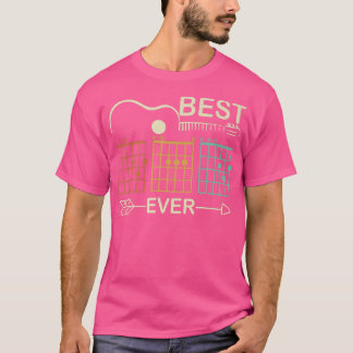 Retro Best Dad Ever D A D Chord Guitar Guitarist F T-Shirt