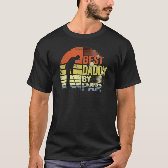 Retro Best Daddy By Par  Golf Player Papa Fathers  T-Shirt (Front)