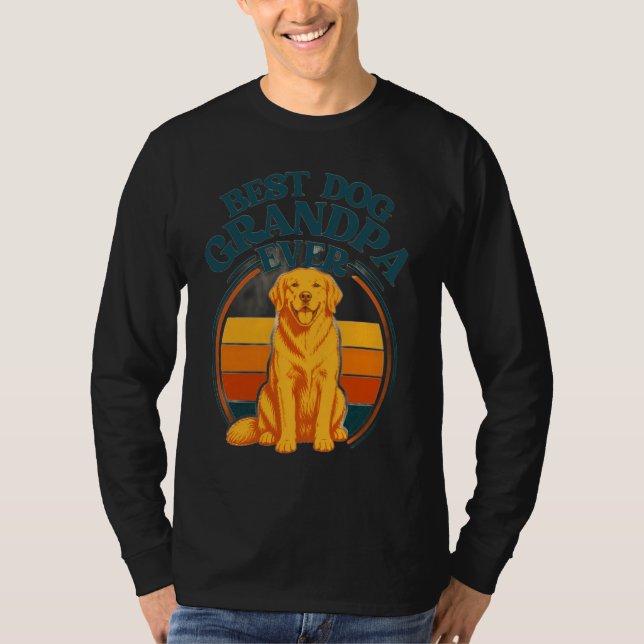 Retro Best Dog Grandpa Ever  per Shirt (Front)