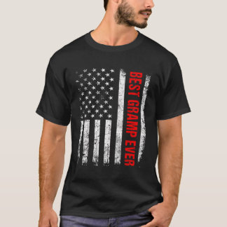 Retro Best Gramp Ever Us American Flag Gifts Fathe T-Shirt