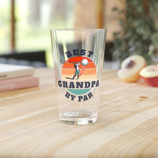 Retro Best Grandpa By Par Custom Fathers Day Glass (Creator Uploaded)