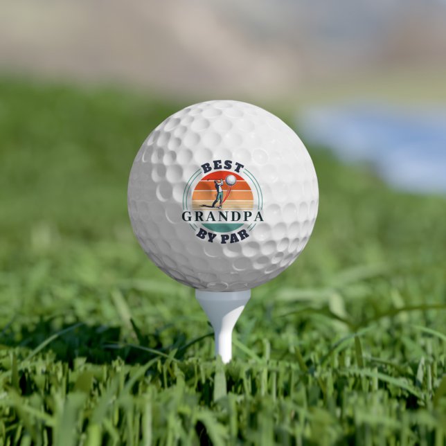 Retro Best Grandpa By Par Custom Fathers Day Logo Golf Balls (Creator Uploaded)
