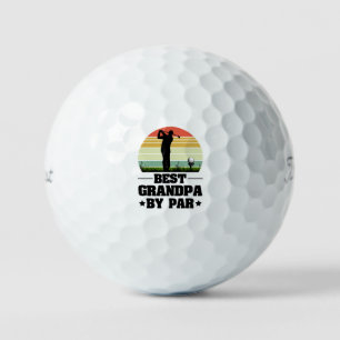 Retro Best Grandpa By Par Golf    Grandparents day Balls