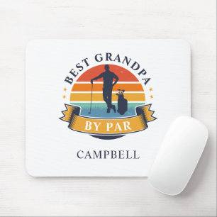 Retro Best Grandpa By Par Personalised Golfer Dad Mouse Pad