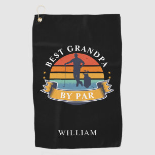Retro Best Grandpa By Par Personalised Golfer Golf Towel
