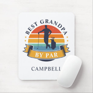 Retro Best Grandpa By Par Personalised Golfer Pop Mouse Pad