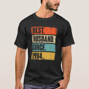 Retro Best Husband Since 1984 38th Wedding Anivers T-Shirt
