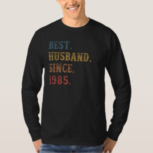 Retro Best Husband Since 1985 37th Wedding Aniver T-Shirt