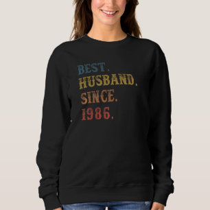 Retro Best Husband Since 1986 36th Wedding Aniver Sweatshirt