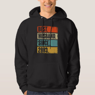 Retro Best Husband Since 2003 19th Wedding Anivers Hoodie