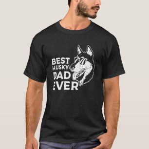Retro Best Husky Dad Ever Siberian Huskies T-Shirt