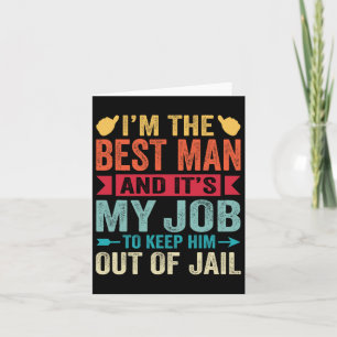 Retro Best Man Wedding Groomsmen Funny Bridal Bach Card