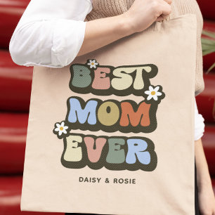 Retro Best Mum Ever Photo Tote Bag