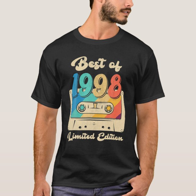 Retro Best Of 1998 Cassette Tape 24Th Birthday Dec T-Shirt (Front)
