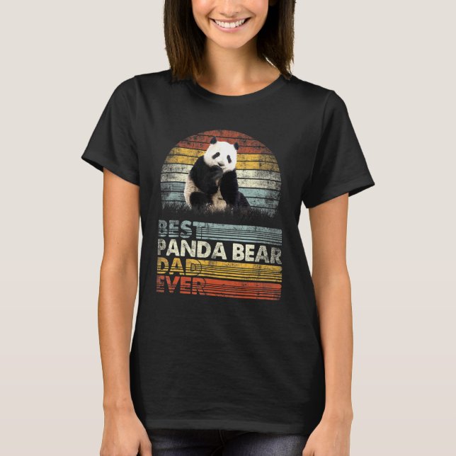 Retro Best Panda Bear Dad Ever Animals T-Shirt (Front)