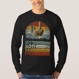 Retro Best Sloth Dad Ever Animals 13957 T-Shirt