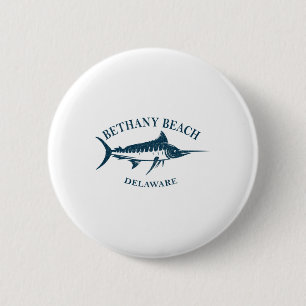 Retro Bethany Beach Delaware Vintage Fishing Boati 6 Cm Round Badge