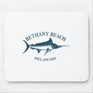 Retro Bethany Beach Delaware Vintage Fishing Boati Mouse Pad