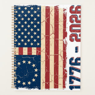 Retro Betsy Ross & 50-Star Flag 2026 Semiquincente Planner