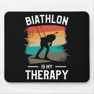 Retro Biathlon Is My Therapy Biathlete Mouse Pad