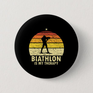 Retro Biathlon Wintersport Cross Country Skiing Sh 6 Cm Round Badge