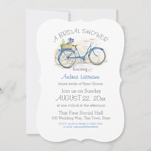 Retro Bicycle Bridal Shower Invitation (Front)