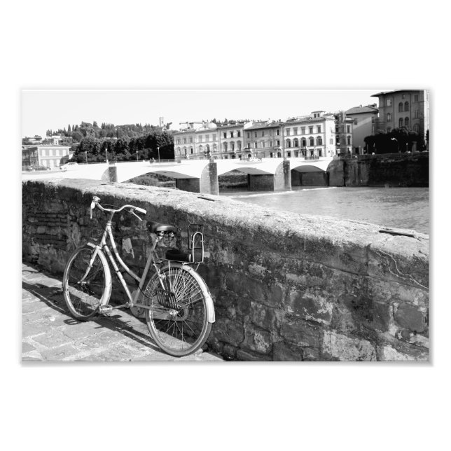 Retro Bicycle in the city of Florence, Italy Photo Print (Front)