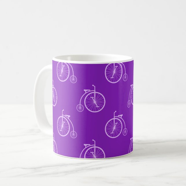 Retro Bicycle Pattern Coffee Mug (Front Left)