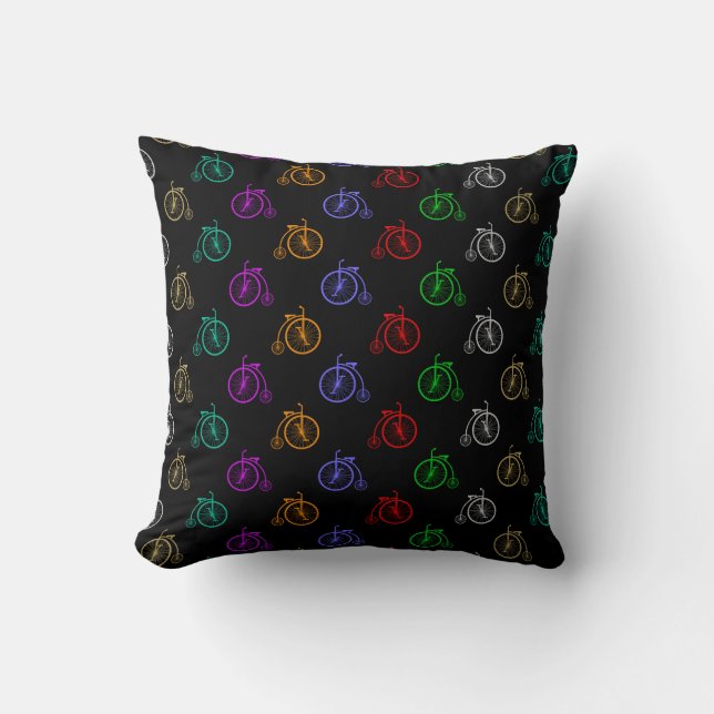 Retro Bicycle Pattern Cushion (Front)