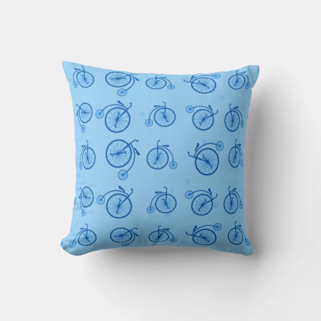 Retro Bicycle Pattern Cushion (Front)