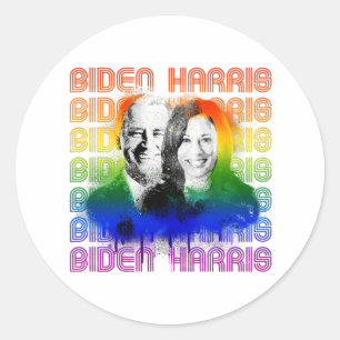 Retro Biden Harris Pride Classic Round Sticker