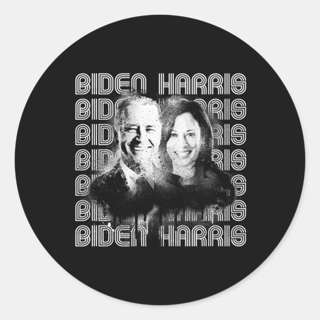 Retro Biden Harris Pride Classic Round Sticker (Front)