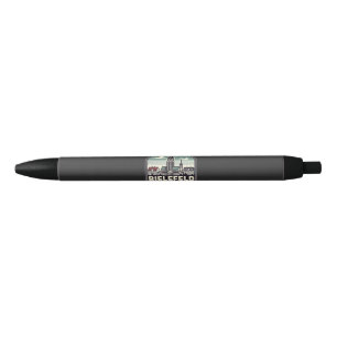 Retro Bielefeld Skyline  Black Ink Pen