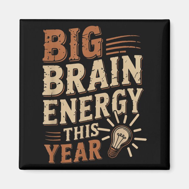 Retro Big Brain Energy This Year Teacher Team Back Magnet (Front)