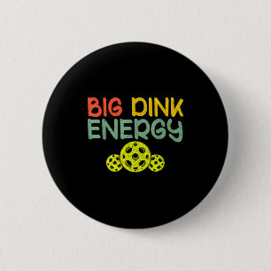 Retro big dink energy pickleball funny pickle ball 6 cm round badge