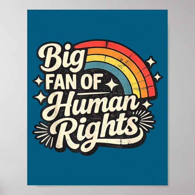 Retro Big Fan Human Rights Artwork Poster (Front)