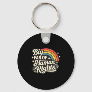 Retro Big Fan Human Rights Key Ring