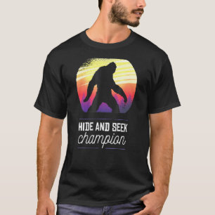 Retro Big Foot Hide Seek World Champion Sun Graphi T-Shirt