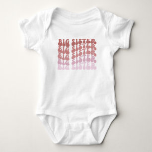 Retro Big Sister , big sister announcement Baby Bodysuit