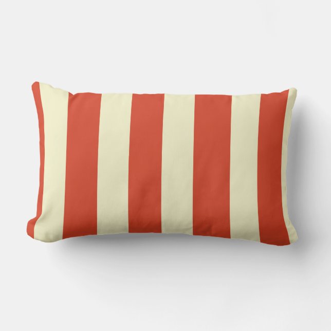 Retro Big Top Striped Lumbar Pillow (Front)