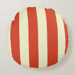 Retro Big Top Striped Round Pillow<br><div class="desc">Step right up, folks! Step right up to the amazing Retro Big Top Striped Round Pillow. Yes, come one come all! This classic pattern features wide, red and cream stripes reminiscent of a big top circus tent. This design pairs beautifully with StrangeLittleOnion's Vintage Circus line of products. Just like the...</div>