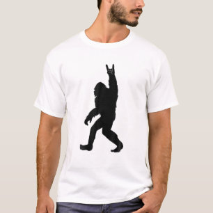 Retro Bigfoot , Funny Rock And Roll Bigfoot T-Shirt