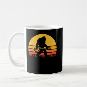 Retro Bigfoot Guitar, Vintage Sasquatch Rocker Coffee Mug