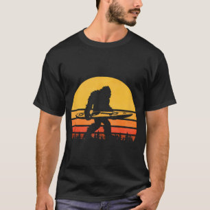 Retro Bigfoot Kayak Vintage Sasquatch Kayaking  T-Shirt