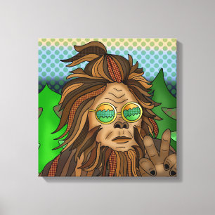 Retro Bigfoot   Pop Art Sasquatch  Canvas Print