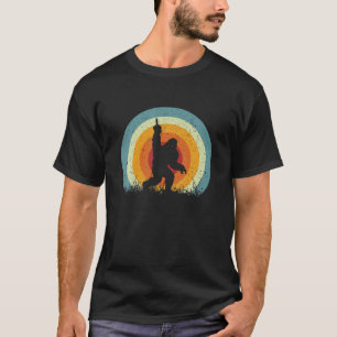 Retro Bigfoot Sasquatch Middle Finger Funny I Hate T-Shirt