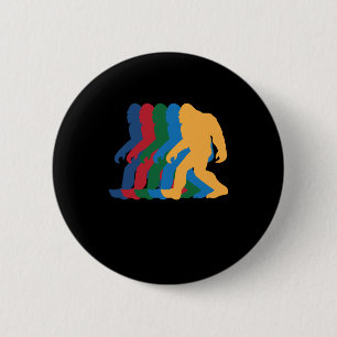 Retro Bigfoot Silhouette 70s Vintage 6 Cm Round Badge