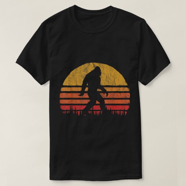 Retro Bigfoot Sunset Design T-Shirt (Design Front)