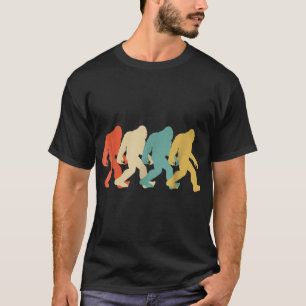 Retro Bigfoot Walking Silhouette Design T-Shirt